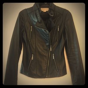 Michael Kors Black Leather Moto Jacket